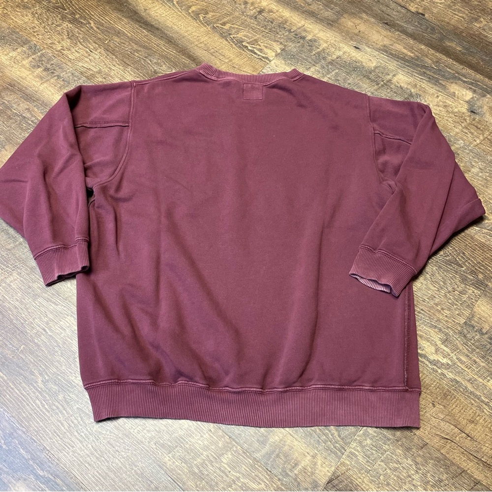 Aerie The Chill Crewneck Sweatshirt Women Medium Oversized Wine Long Sleeve Cozy - Picture 10 of 11